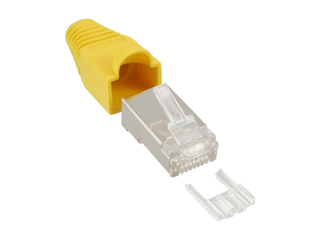 [1263111] INLINE ® Crimpstecker RJ45 geschirmt, mit Knickschutz und Einfädelhilfe, 10er P