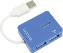 Logilink USB-Hub "Smile" 4-Port ohne Netzteil blau