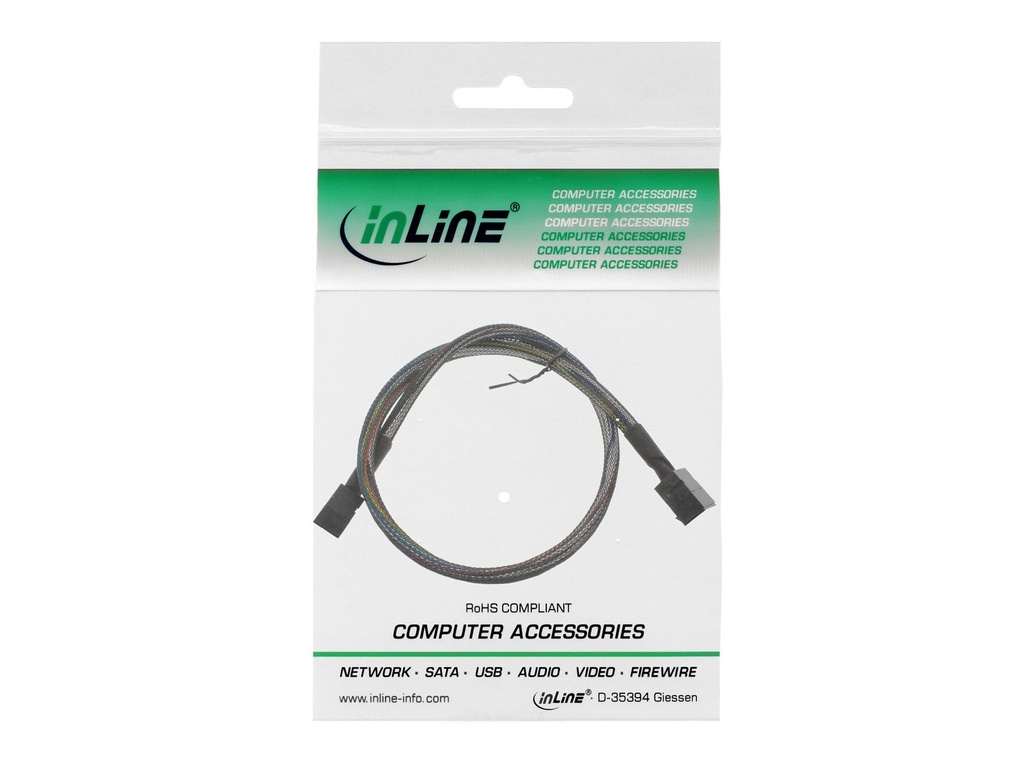 INLINE ® Mini SAS HD Kabel, SFF-8643 zu SFF-8643, mit Sideband, 0,5m