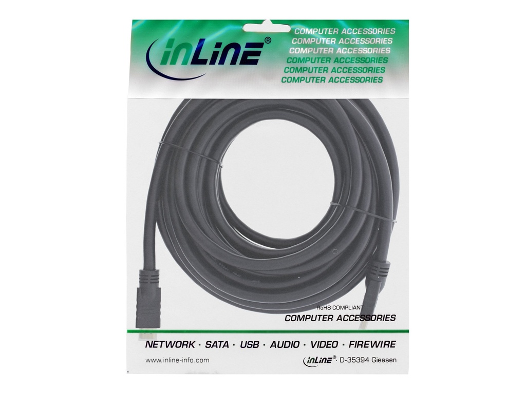 INLINE HDMI Kabel, High Speed HDMI Cable with Ethernet, Stecker / Stecker, schw