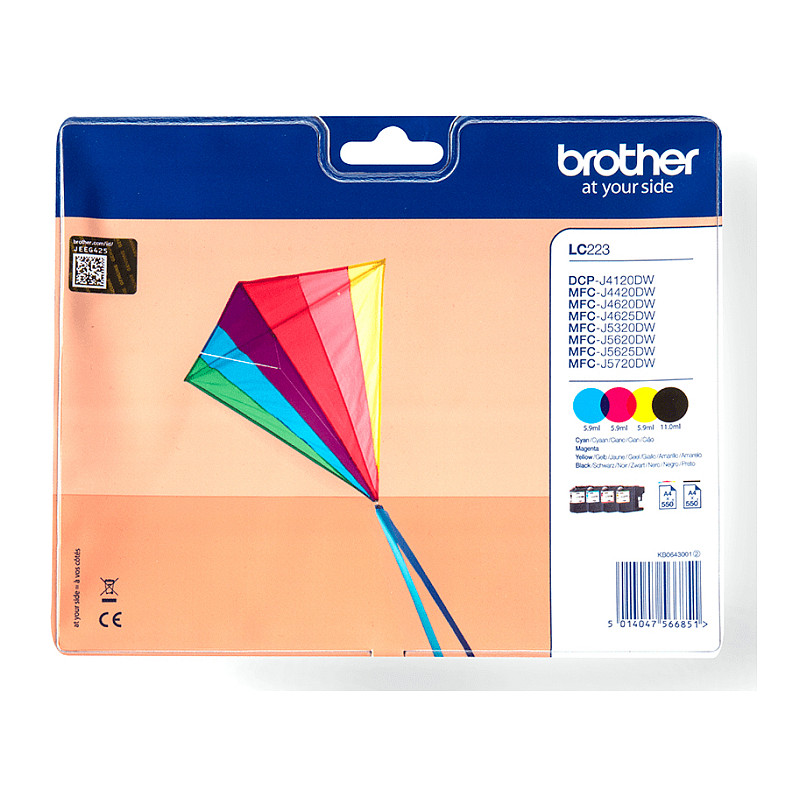 [2748425] BROTHER LC223 4er Pack Schwarz, Gelb, Cyan, Magenta Tintenpatrone