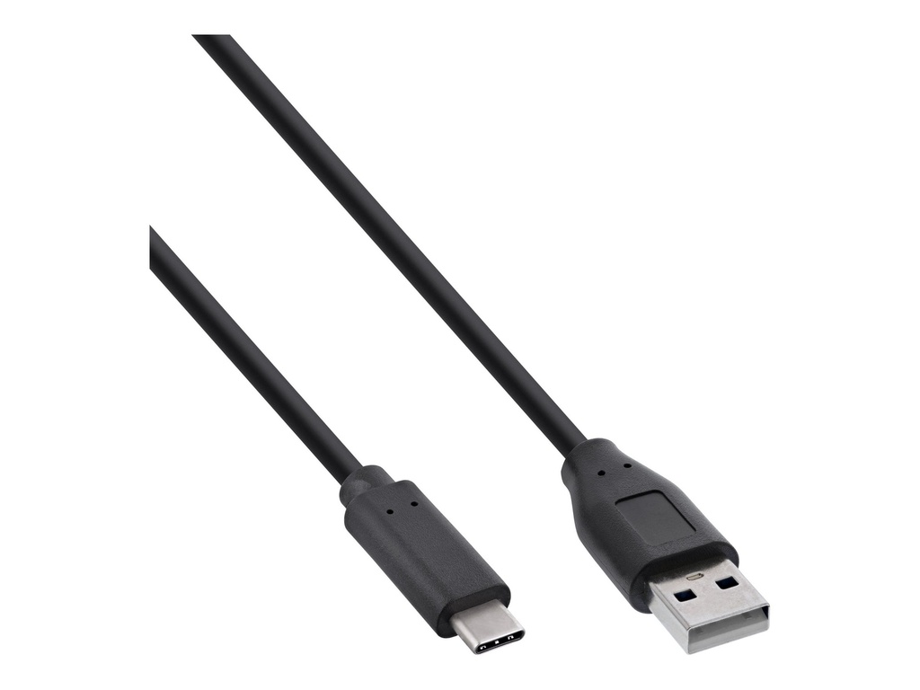 INLINE USB 2.0 Kabel, Typ C Stecker an A Stecker, schwarz, 1m