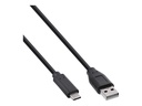 INLINE USB 2.0 Kabel, Typ C Stecker an A Stecker, schwarz, 1m