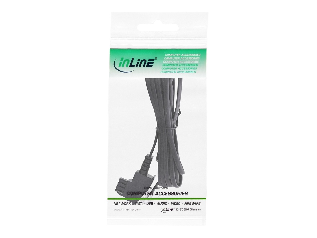 INLINE TAE-F Kabel für DSL Splitter, TAE-F Stecker an Western 6/2 DEC Stecker,
