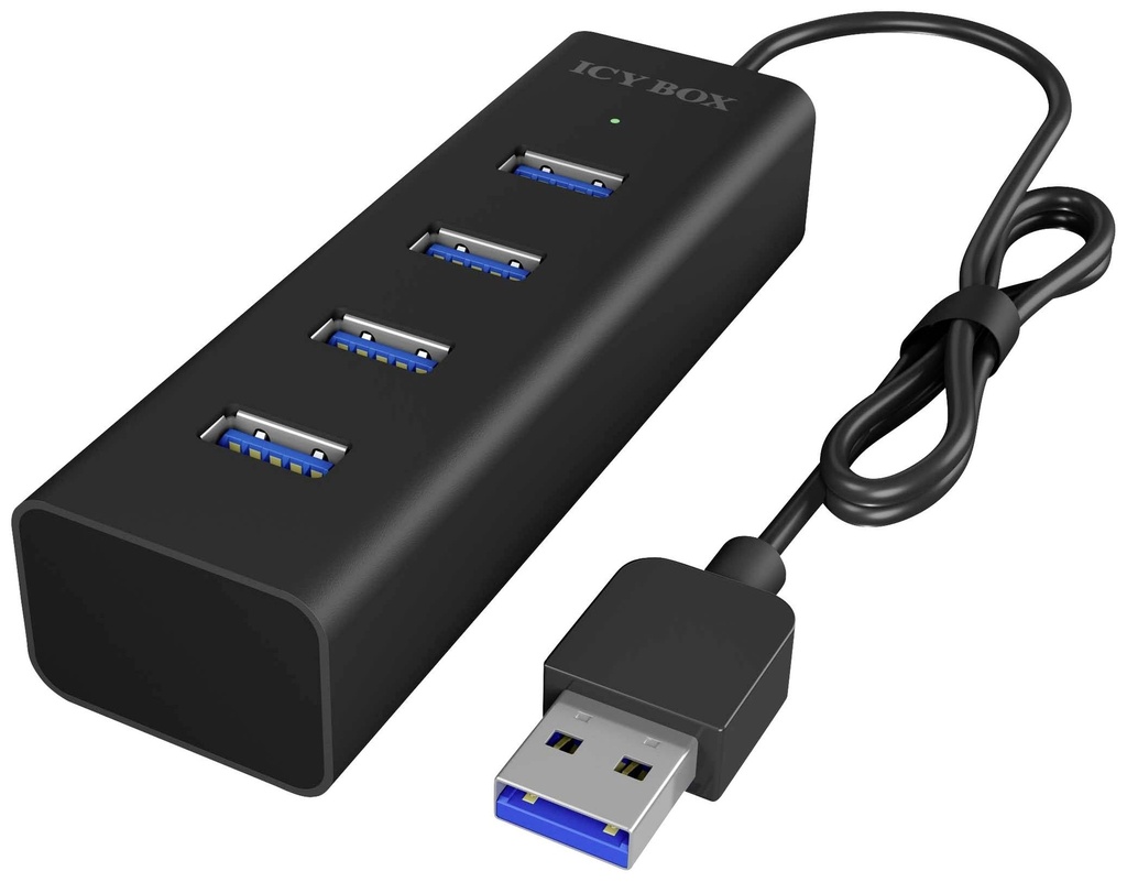 ICY BOX IB-Hub1409-U3 4 Port USB 3.0 Hub unterstuetzt Datenuebertragung bis zu