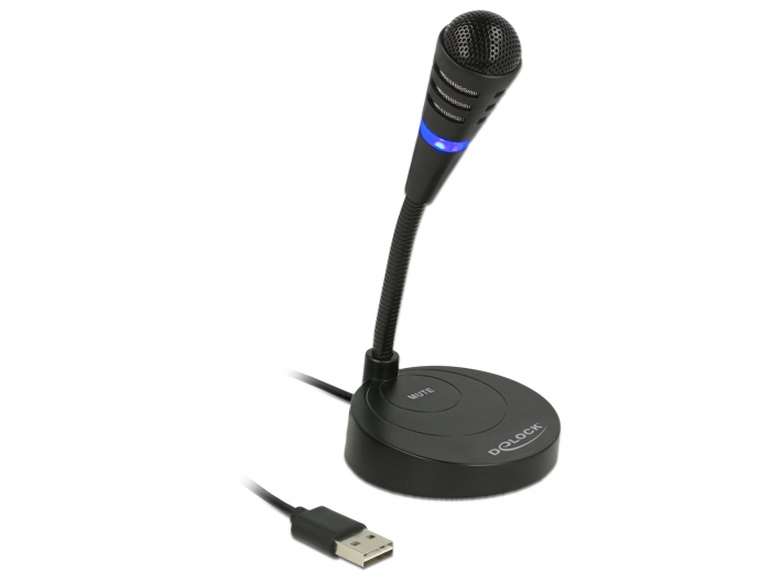 DELOCK USB Mikrofon mit Standfuß und Touch-Mute