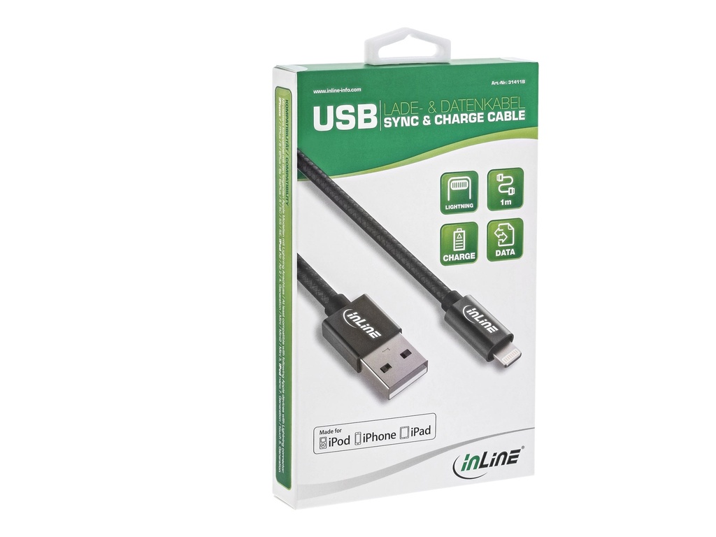 INLINE Lightning USB Kabel für iPad iPhone iPod