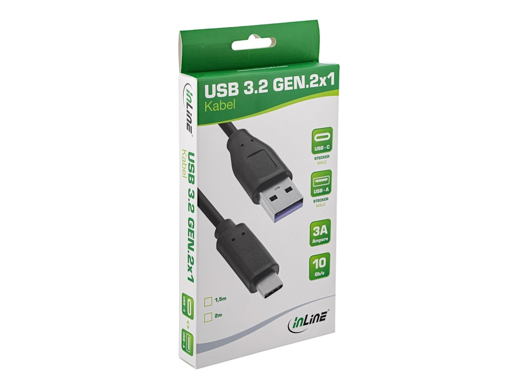 INLINE USB 3.1 Kabel Typ C Stecker an A Stecker schwarz 1.5m
