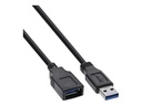 INLINE USB 3.0 Kabel Verlaengerung A Stecker / Buchse schwarz 0.5m