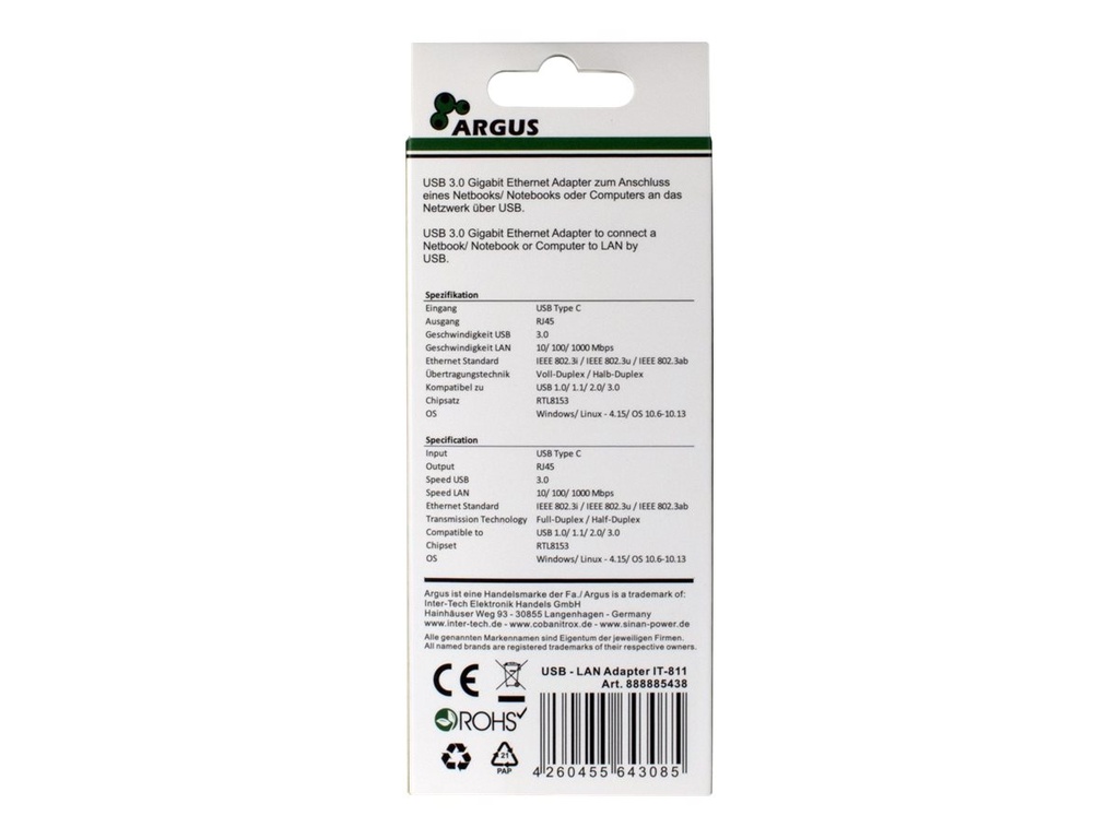 [5233337] INTERTECH Inter-Tech LAN-Adapter Argus IT-811