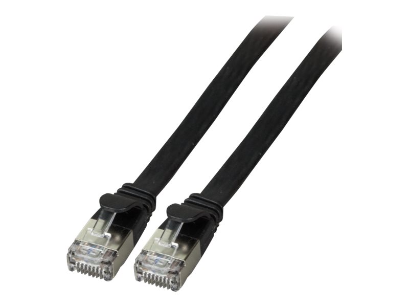 EFB ELEKTRONIK RJ45 Flachpatchkabel U/FTP, Cat.6A, PVC, 2m, schwarz