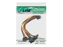 INLINE 29683X SATA Strom-Y-Kabel SATA Buchse an 4x SATA Stecker gewinkelt 0.3m