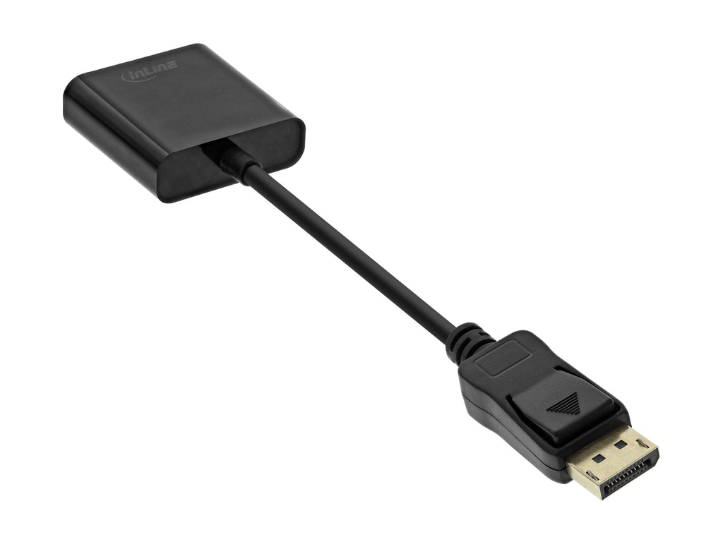 INLINE Basic DisplayPort Adapterkabel, DisplayPort Stecker auf VGA Buchse schwa