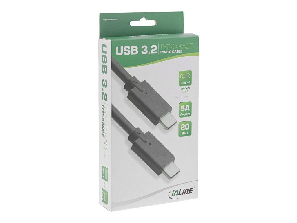 INLINE USB 3.2 Gen.2 Kabel, USB Typ-C Stecker/Stecker, schwarz, 2m