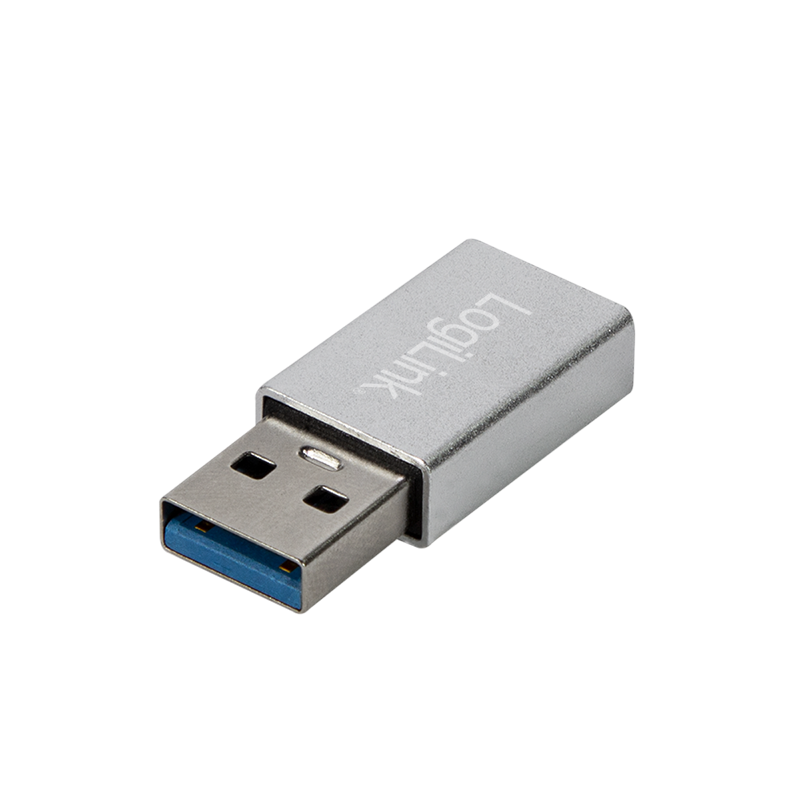 LOGILINK Adapter USB 3.2 Gen1 Type-C,USB-A/M zu USB-C/F,silb