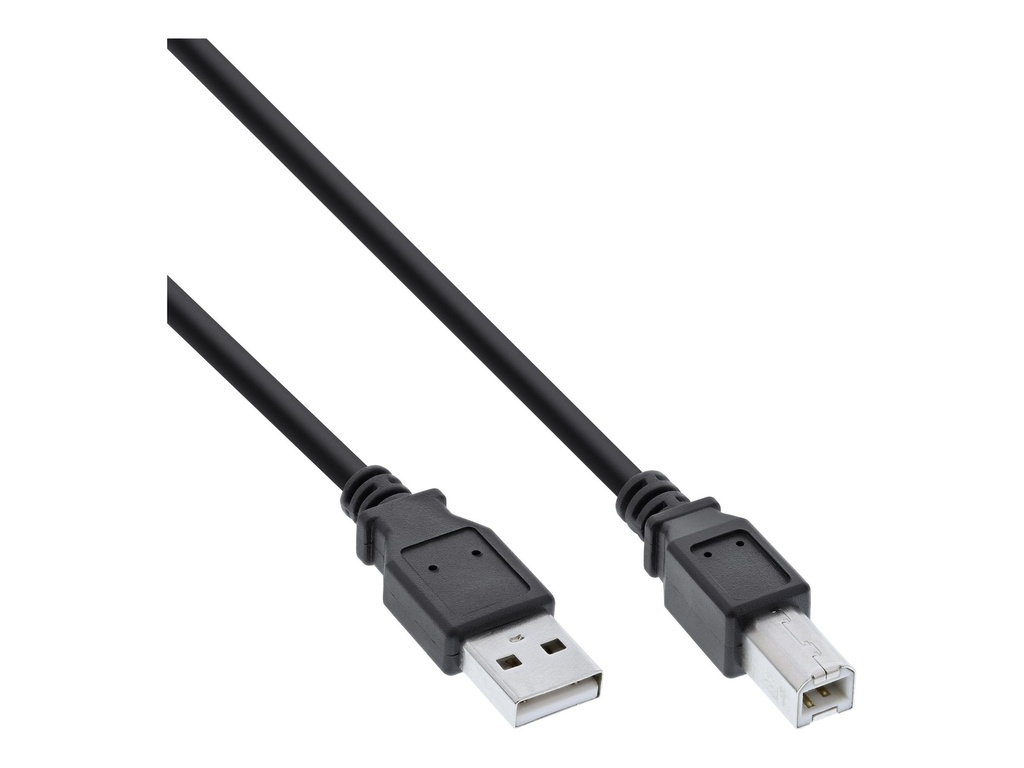 INLINE USB 2.0 Kabel, InLine®, A an B, schwarz, 3m