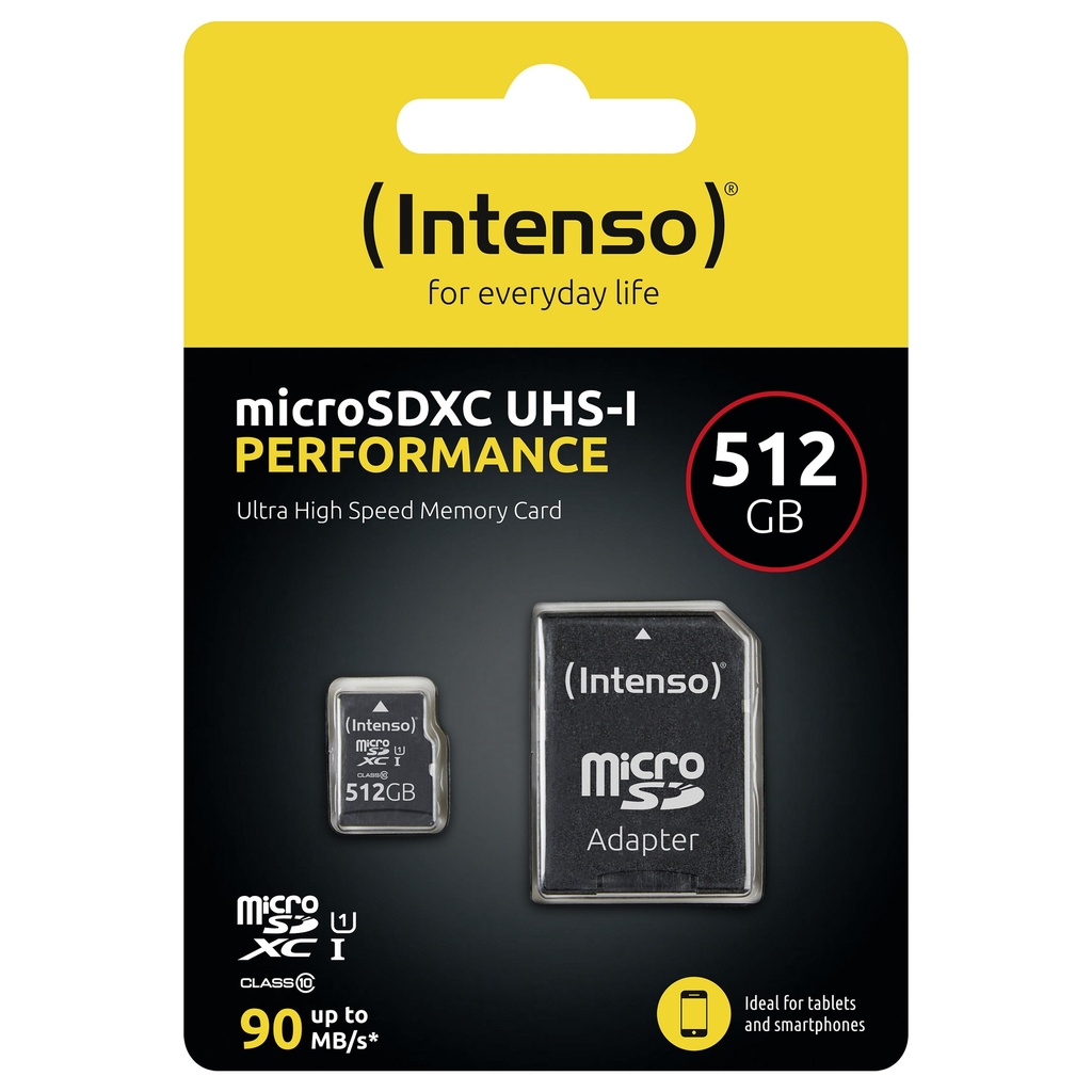 SD MicroSDXC Card 512GB Intenso UHS-I inkl. SD- Adapter retail