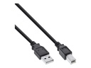 USB 2.0 Kabel, InLine®, A an B, schwarz, 5m