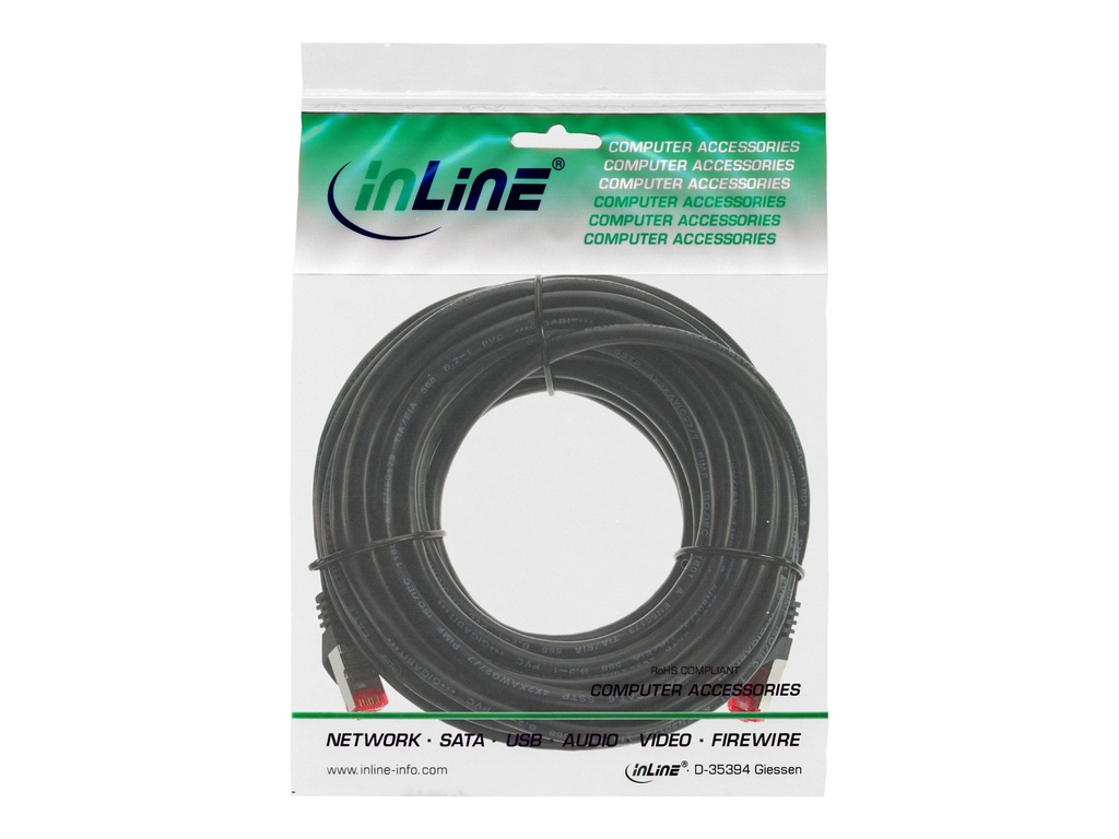 INLINE Patchkabel schwarz 10m Cat.6 250MHz PVC CU